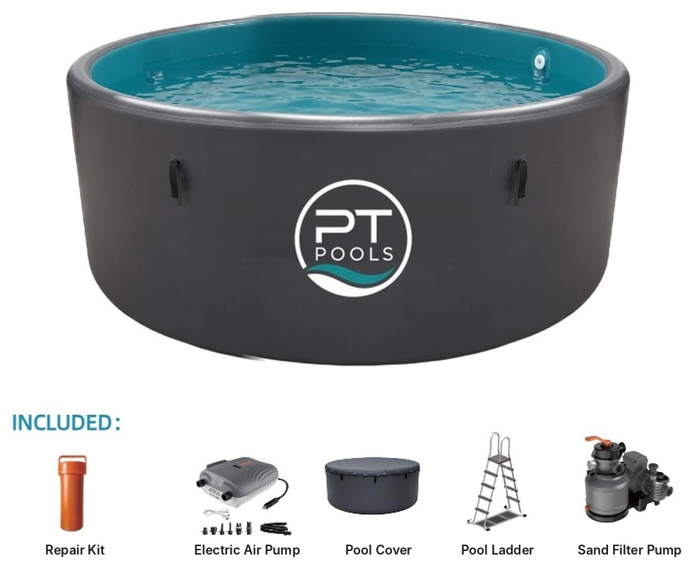 TheraTank kit: pool, electric air pump, cover, ladder, sand filter pump and repair kit